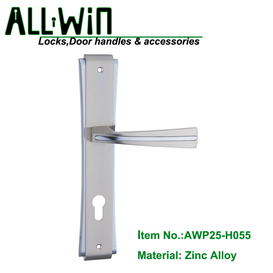 AWP25-H055 Mid east modern Zinc Door Handle On Plate