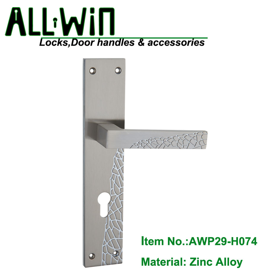 AWP29-H074 Popular Zinc Door Handle On Plate
