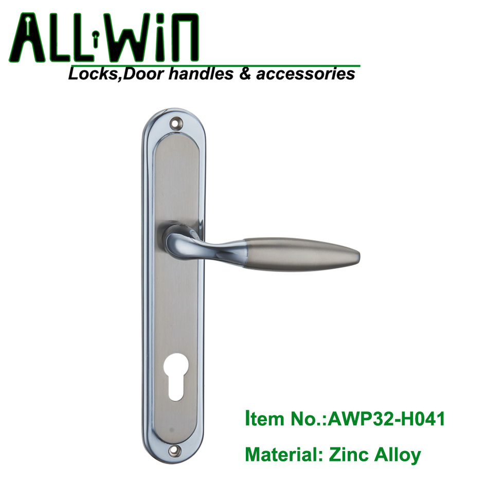AWP32-H041 SNCP Zinc Door Handle On Plate