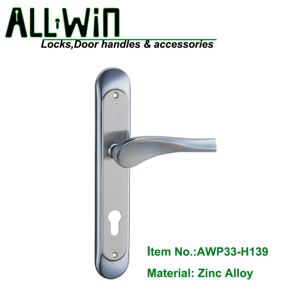 AWP33-H139 Mid east Modern Zamak Door Handle On Plate