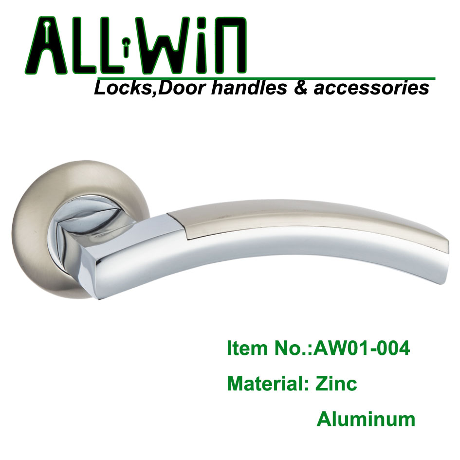 AW01-004 Modern Door Handle on rose