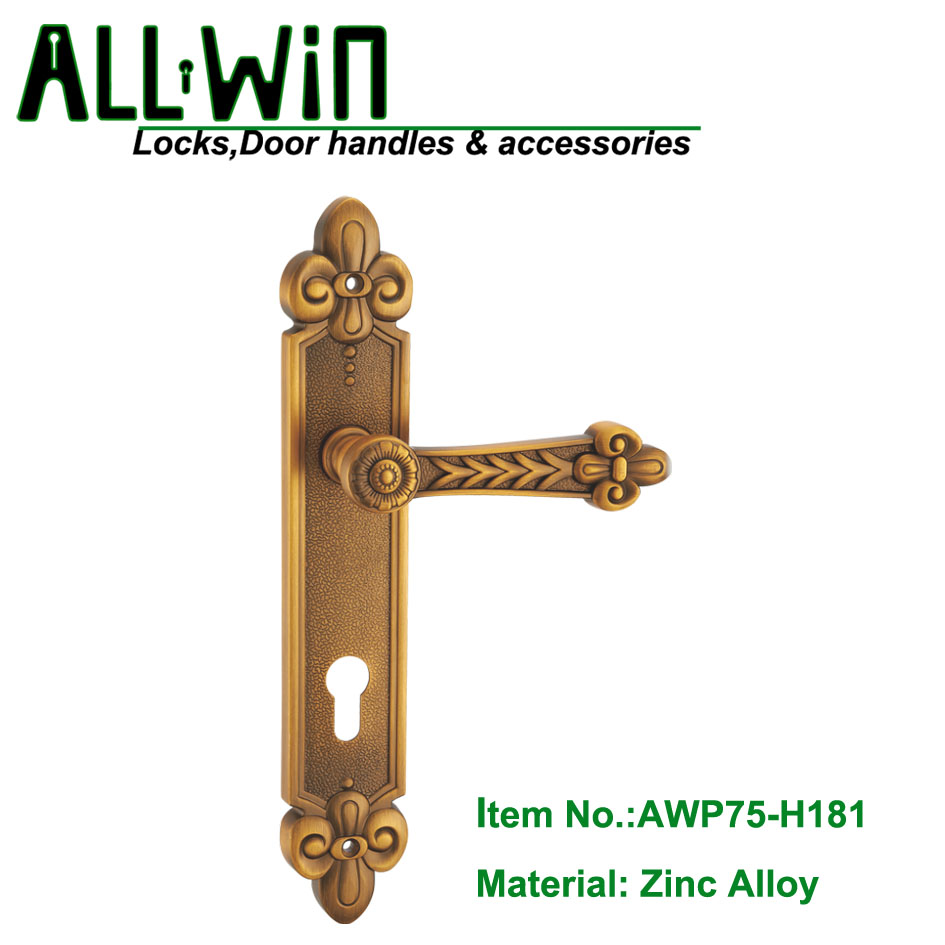 AWP75-H181 SNCP, CF,MCF,AB,MAB, GP, GR Ancient Door Handle on Plate