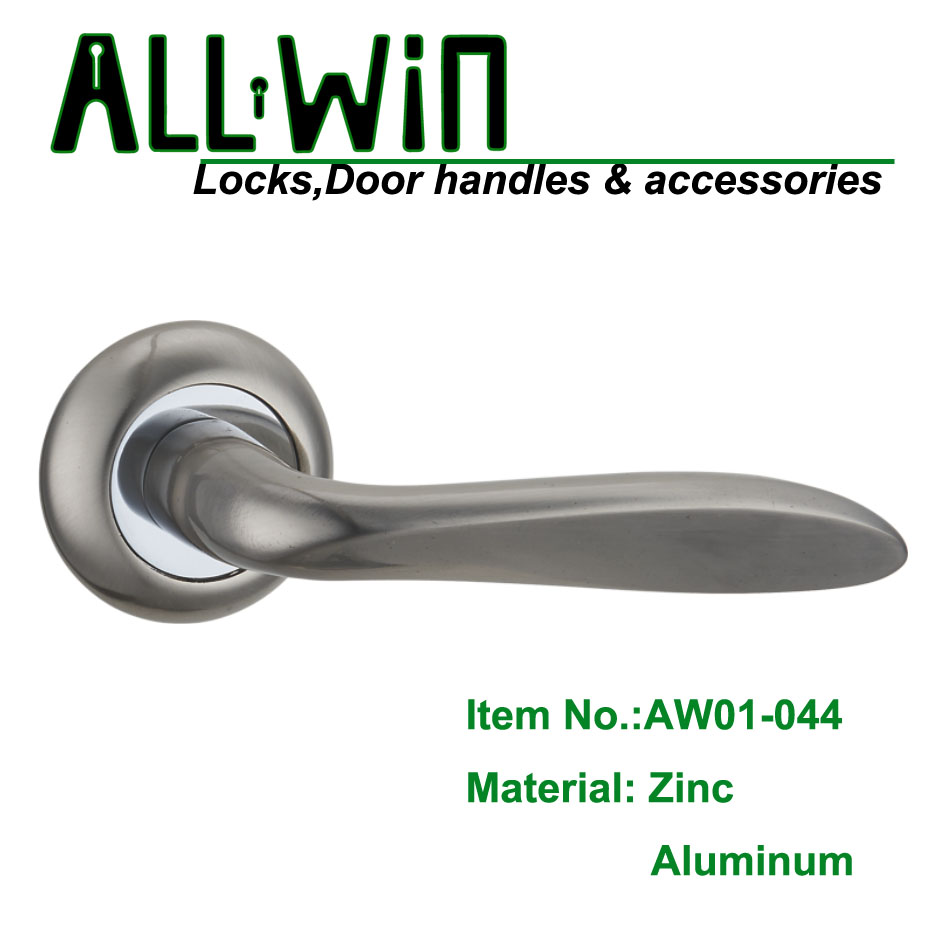 AW01-044 AB Aluminum Door Handle on Rose