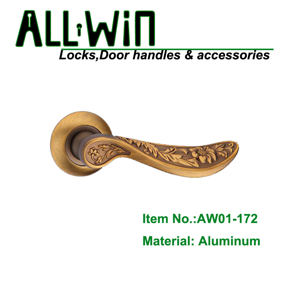 AW01-L172 Russia Aluminum Door Handle on Round Rose